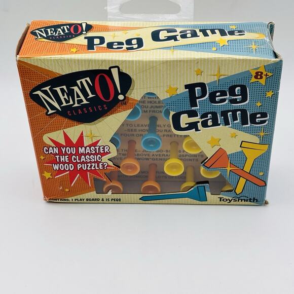 Neato Classics Wooden Peg Game Puzzle Brain Teaser Family Travel Toy Gift. NIB - Picture 2 of 8